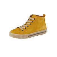 Marken-Leder-High-Top-Sneaker, gelb