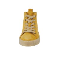 Marken-Leder-High-Top-Sneaker, gelb