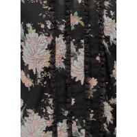 Marken-Bluse m. Spitze, schwarz-bunt
