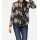 Marken-Bluse m. Spitze, schwarz-bunt