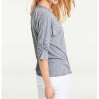 Shirt with lacings, grey-blend