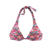 Marken-Bügel-Bikini, bordeaux-bunt, D-Cup