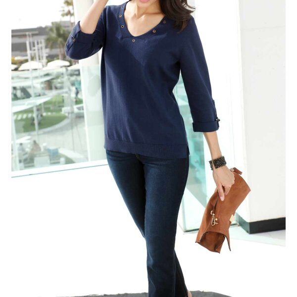 Sweatershirt with eyelets, dark blue
