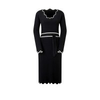Fine knit dress, black-white