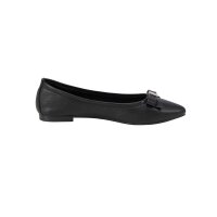 Leder-Ballerina, schwarz