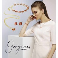 Marken-Schmuck-Set „Wilde Rose“, rot-goldfarben