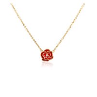 Marken-Schmuck-Set „Wilde Rose“, rot-goldfarben