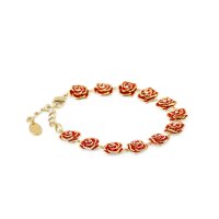 Marken-Schmuck-Set „Wilde Rose“, rot-goldfarben
