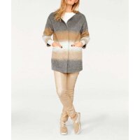 Wollflausch-Kurzmantel, grau-camel