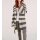 Longstrickjacke, grau-offwhite