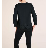 Designer-Jerseyblazer m. Spitze, schwarz