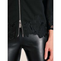 Designer-Jerseyblazer m. Spitze, schwarz