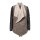 Designer-Lederimitatjacke, taupe-schwarz