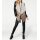 Designer-Lederimitatjacke, taupe-schwarz