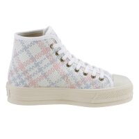 Sneaker with checkered design, rose/ blue