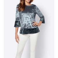 Crushed velvet shirt, ice blue