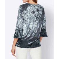 Crushed velvet shirt, ice blue