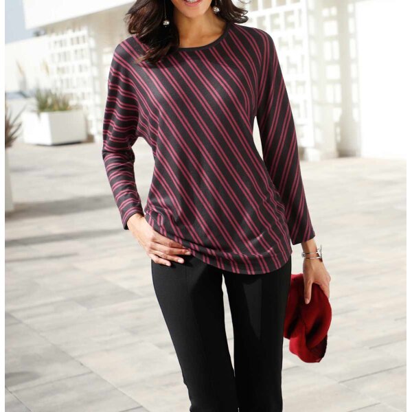 Shirt, schwarz-rot-gestreift