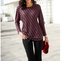 Shirt, schwarz-rot-gestreift