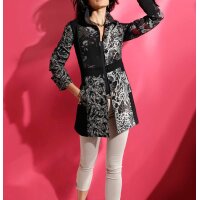 Patchwork-Longblazer, schwarz-bunt