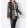 Patchwork long blazer, black-multicolour
