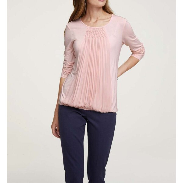 Jerseyshirt m. Chiffon, rosé