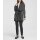 Longstrickjacke m. Gürtel, schwarz-offwhite