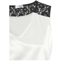 Blusentop m. Spitze, creme-schwarz