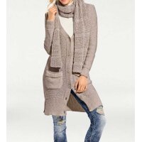 Longstrickjacke, taupe