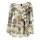 Chiffon-Druckbluse, ecru-camel