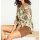 Chiffon-Druckbluse, ecru-camel