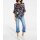 Blouse with flounces, navy-multicolour