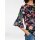 Blouse with flounces, navy-multicolour