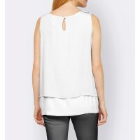 Designer-Lagen-Blusentop, m. Spitze, weiß