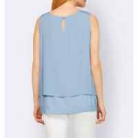 Designer-Lagen-Blusentop, m. Spitze, bleu
