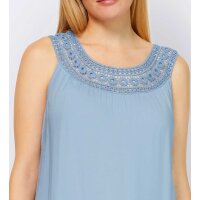 Designer-Lagen-Blusentop, m. Spitze, bleu