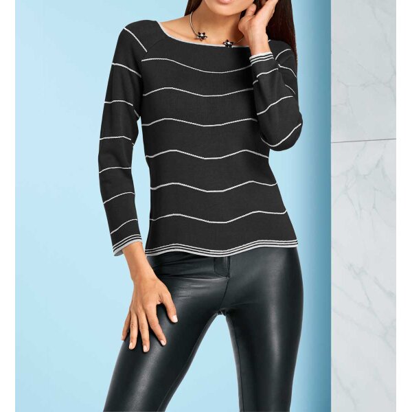 Sweater, black-offwhite