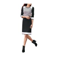 Jersey bouclé dress, black-white