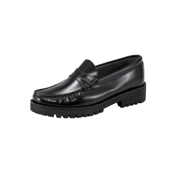 Leder-Slipper, schwarz