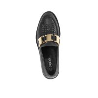 Flechtmusterslipper m. Metallelement, schwarz