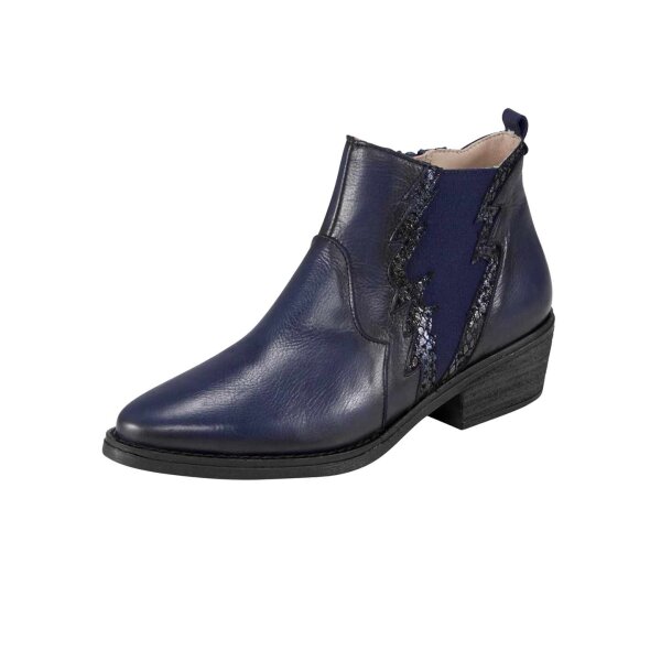 Leather booties, blue