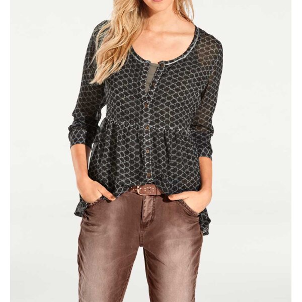 Print blouse, mint-black