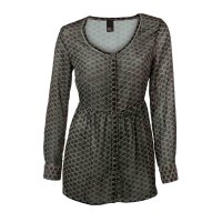 Druck-Chiffonbluse, mint-schwarz