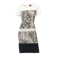 Patch-Kleid, creme-braun-beige