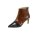 Patent leather bootie, cognac-black