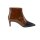 Patent leather bootie, cognac-black