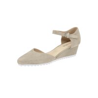 Cowhide velours pumps, taupe