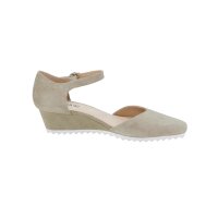 Cowhide velours pumps, taupe