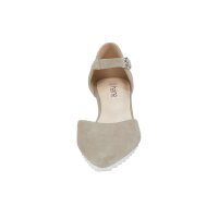 Rind-Veloursleder-Pumps, taupe