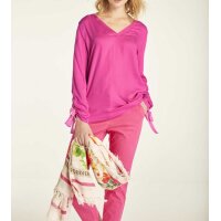 Bluse m. Raffungen, pink